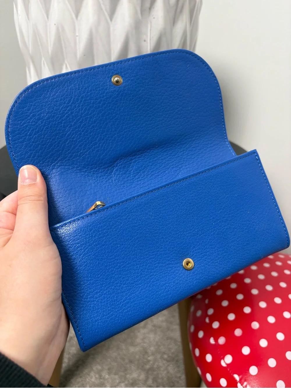 See By Chloe Hana Long Leather Blue Wallet